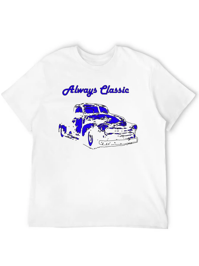 1950 Chevy Truck Neon Blue Classic Cotton Tee – Unisex Comfort For Any Season