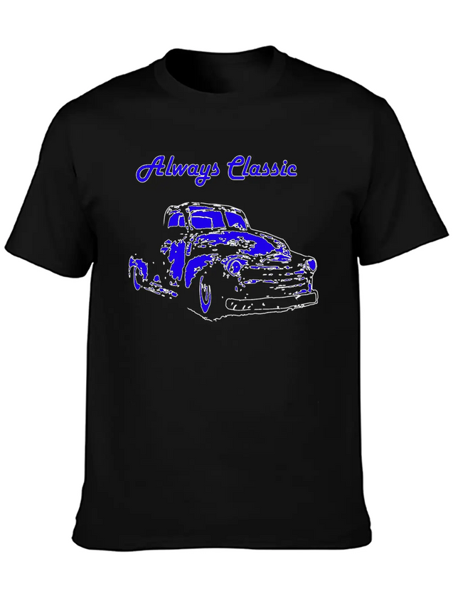 1950 Chevy Truck Neon Blue Classic Cotton Tee – Unisex Comfort For Any Season
