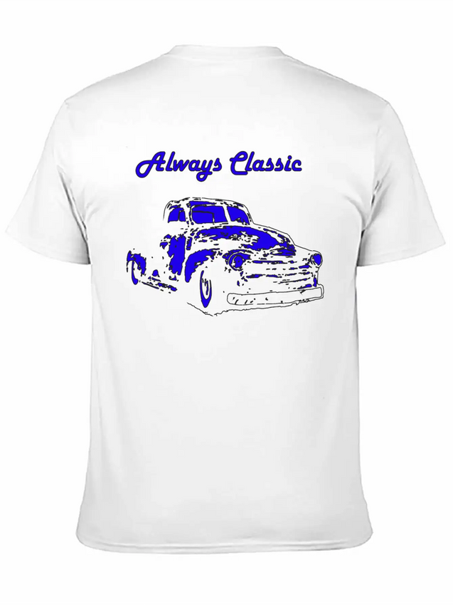 1950 Chevy Truck Neon Blue Classic Cotton Tee – Unisex Comfort For Any Season