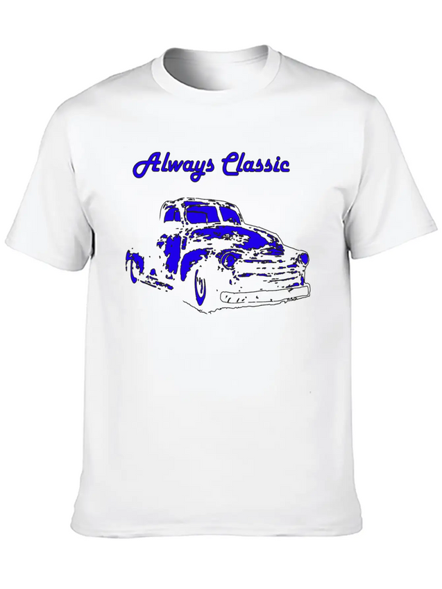 1950 Chevy Truck Neon Blue Classic Cotton Tee – Unisex Comfort For Any Season