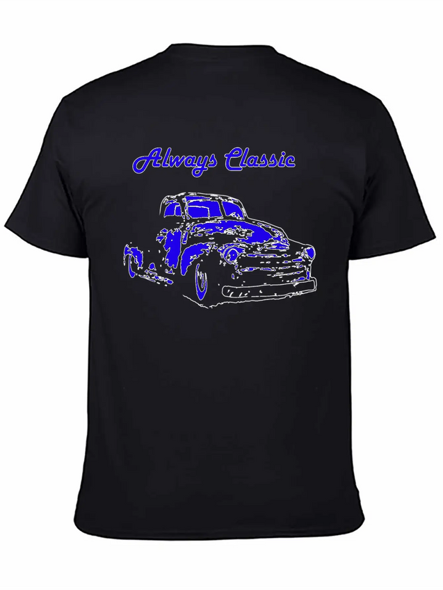 1950 Chevy Truck Neon Blue Classic Cotton Tee – Unisex Comfort For Any Season