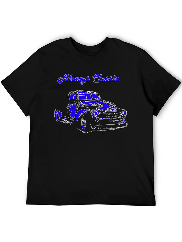 1950 Chevy Truck Neon Blue Classic Cotton Tee – Unisex Comfort For Any Season