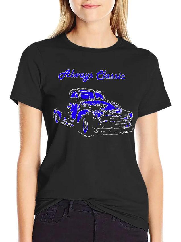 1950 Chevy Truck Neon Blue Classic Cotton Tee – Unisex Comfort For Any Season