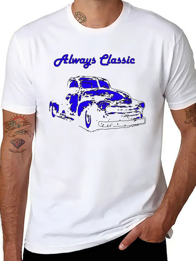 1950 Chevy Truck Neon Blue Classic Cotton Tee – Unisex Comfort For Any Season
