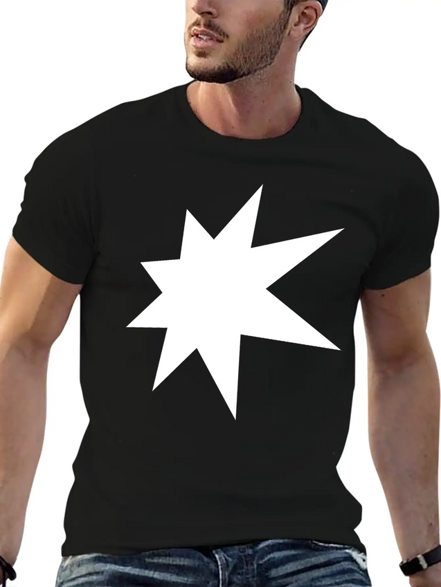 3D Star Classic Crew Neck Graphic Tee – Everyday Minimal Look