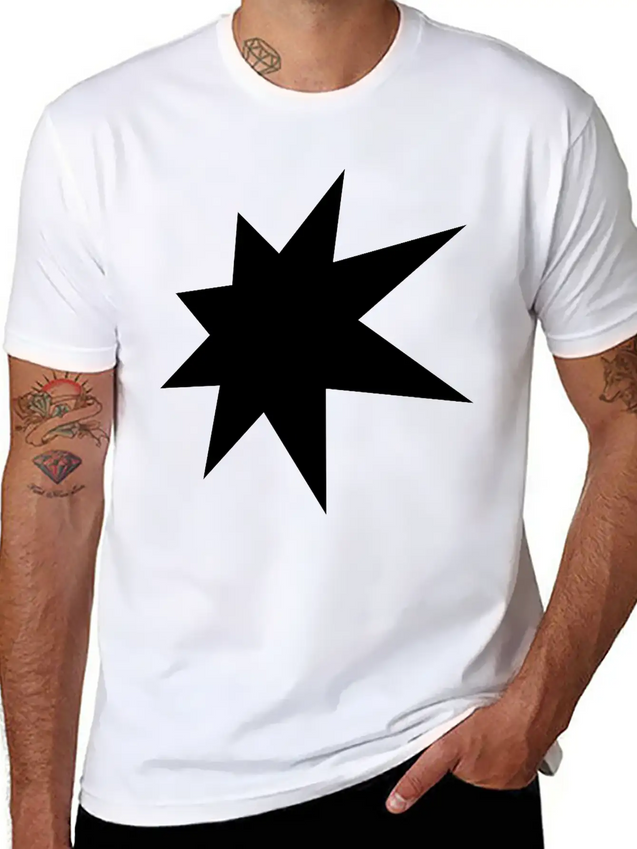 3D Star Classic Crew Neck Graphic Tee – Everyday Minimal Look