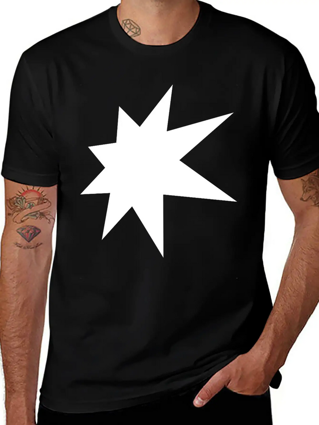 3D Star Classic Crew Neck Graphic Tee – Everyday Minimal Look