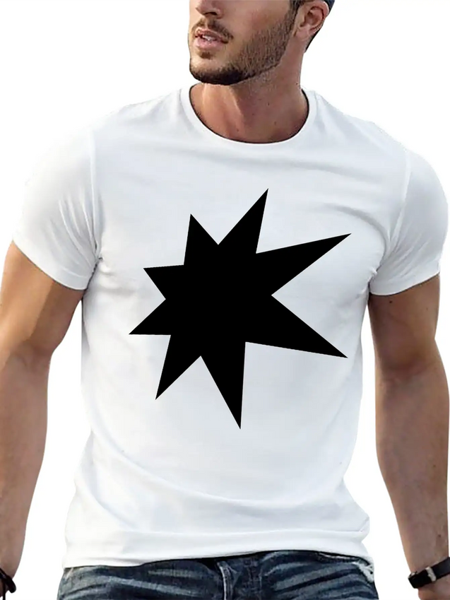 3D Star Classic Crew Neck Graphic Tee – Everyday Minimal Look
