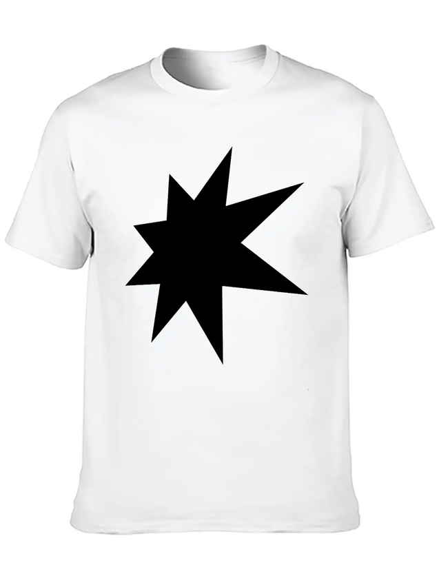 3D Star Classic Crew Neck Graphic Tee – Everyday Minimal Look