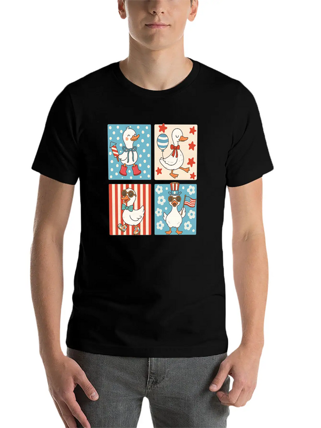 4th Of July Goose Patriotic Goose Classic Cotton Tee – Unisex Comfort For Any Season