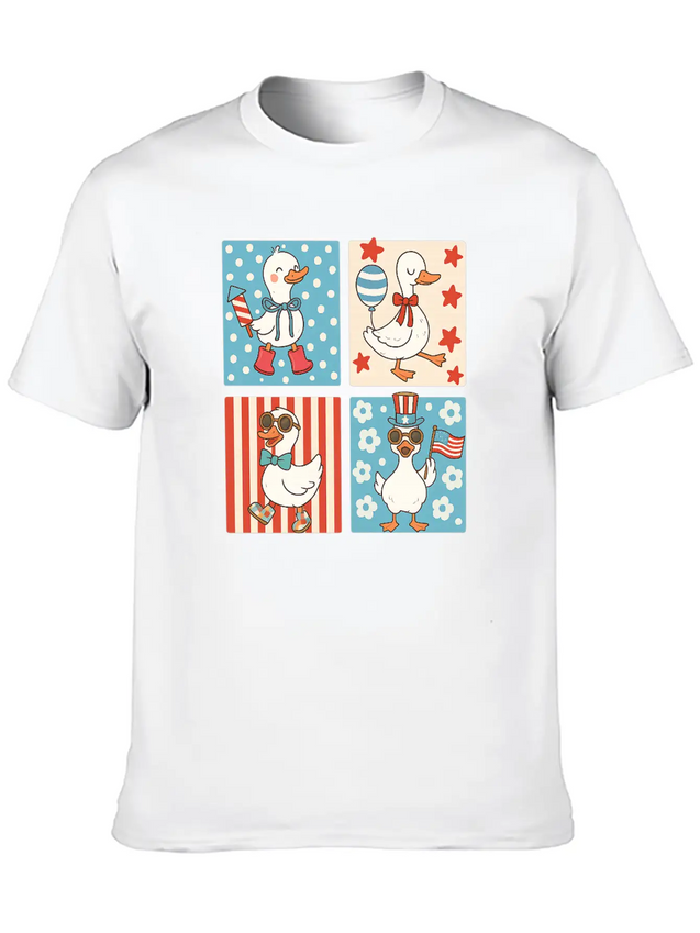 4th Of July Goose Patriotic Goose Classic Cotton Tee – Unisex Comfort For Any Season