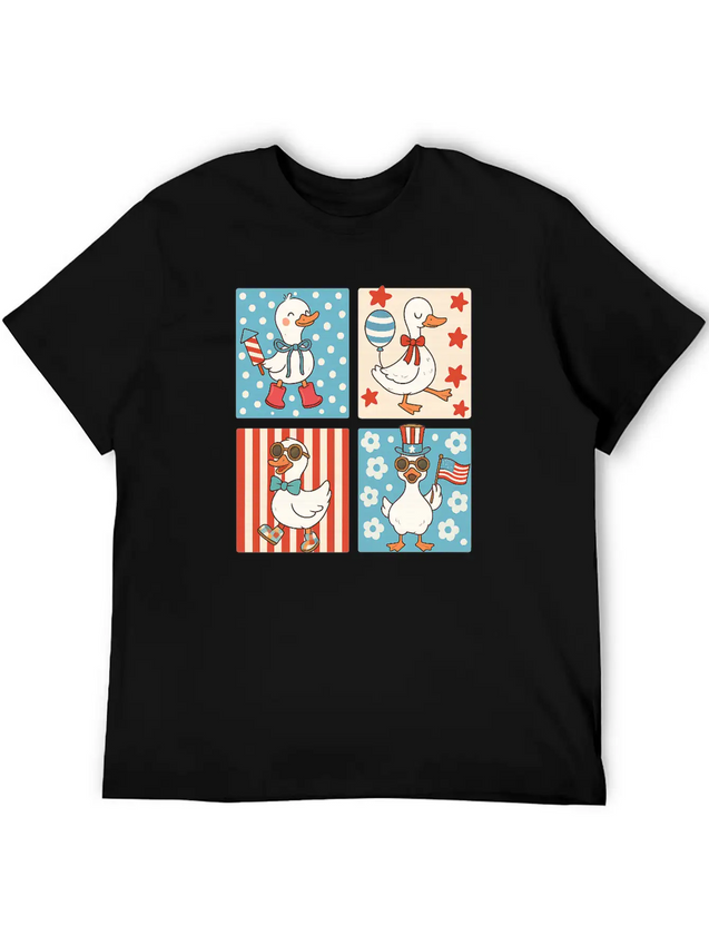 4th Of July Goose Patriotic Goose Classic Cotton Tee – Unisex Comfort For Any Season