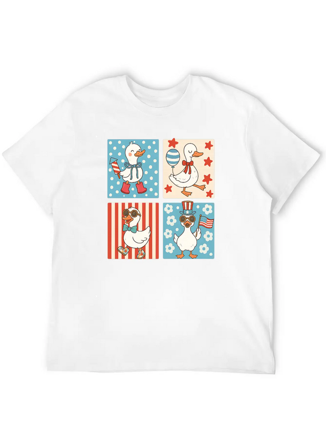 4th Of July Goose Patriotic Goose Classic Cotton Tee – Unisex Comfort For Any Season