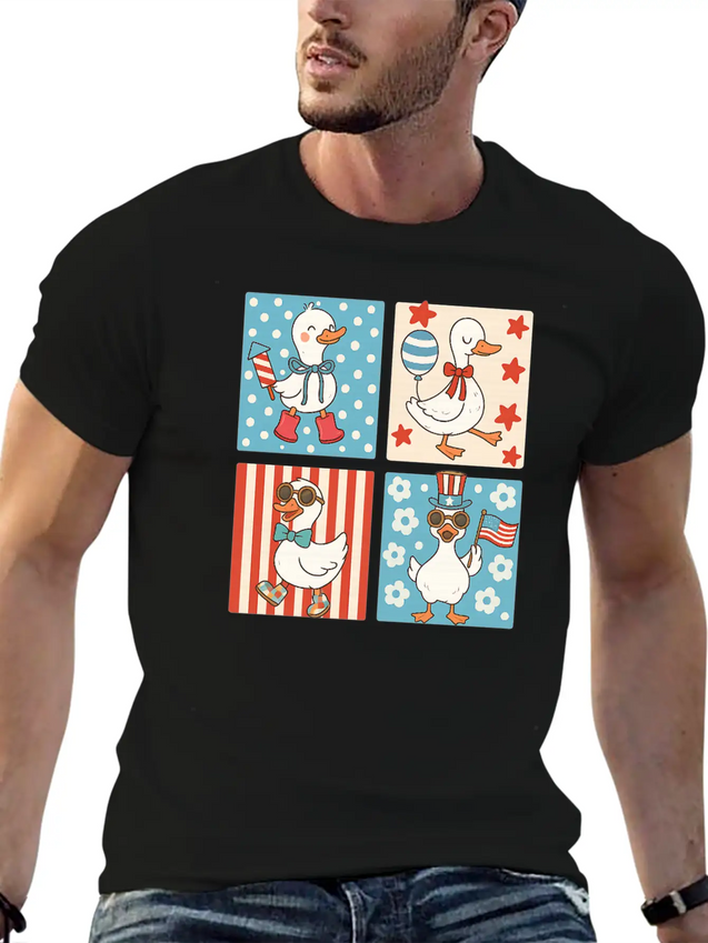 4th Of July Goose Patriotic Goose Classic Cotton Tee – Unisex Comfort For Any Season