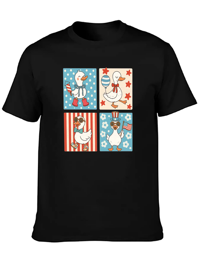 4th Of July Goose Patriotic Goose Classic Cotton Tee – Unisex Comfort For Any Season