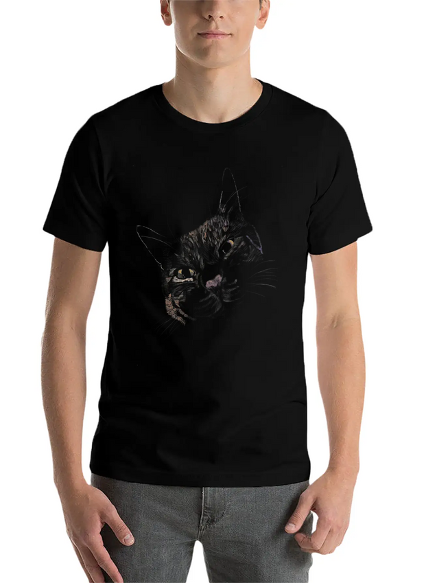 "Lovey Cat" Jamie's Hand-Drawn Cat Collection Classic Cotton Tee – Unisex Comfort For Any Season