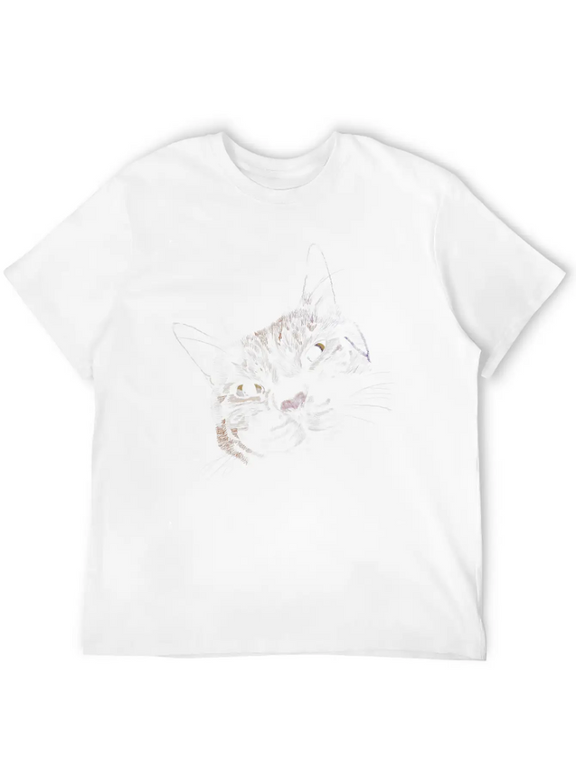 "Lovey Cat" Jamie's Hand-Drawn Cat Collection Classic Cotton Tee – Unisex Comfort For Any Season