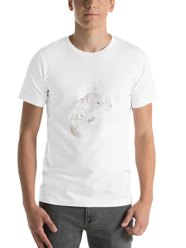 "Lovey Cat" Jamie's Hand-Drawn Cat Collection Classic Cotton Tee – Unisex Comfort For Any Season