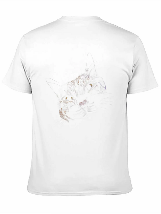 "Lovey Cat" Jamie's Hand-Drawn Cat Collection Classic Cotton Tee – Unisex Comfort For Any Season